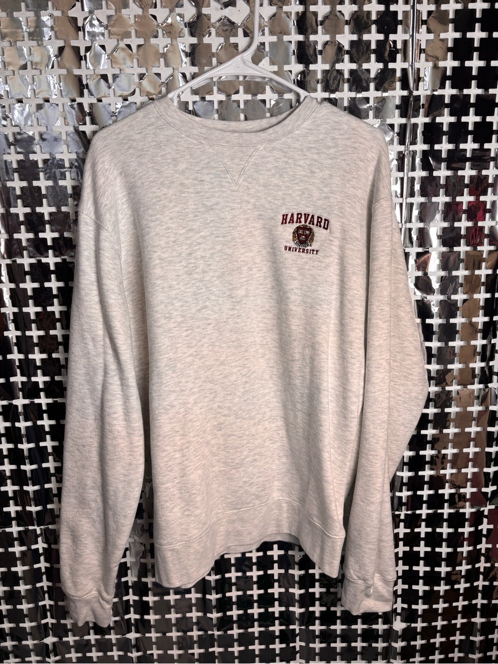 Gear For Sports Heather Gray Crewneck with Crimson Harvard Crest